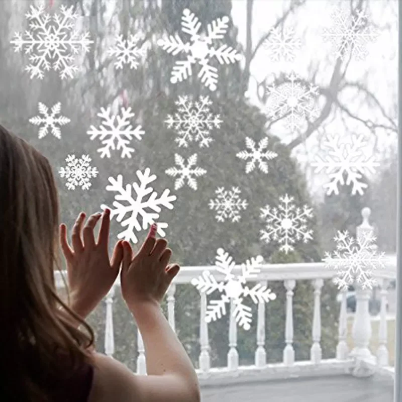 

38 pcs/lot snowflake electrostatic Sticker Window Kids room Christmas Wall Stickers Home Decals Decoration New Year wallpaper