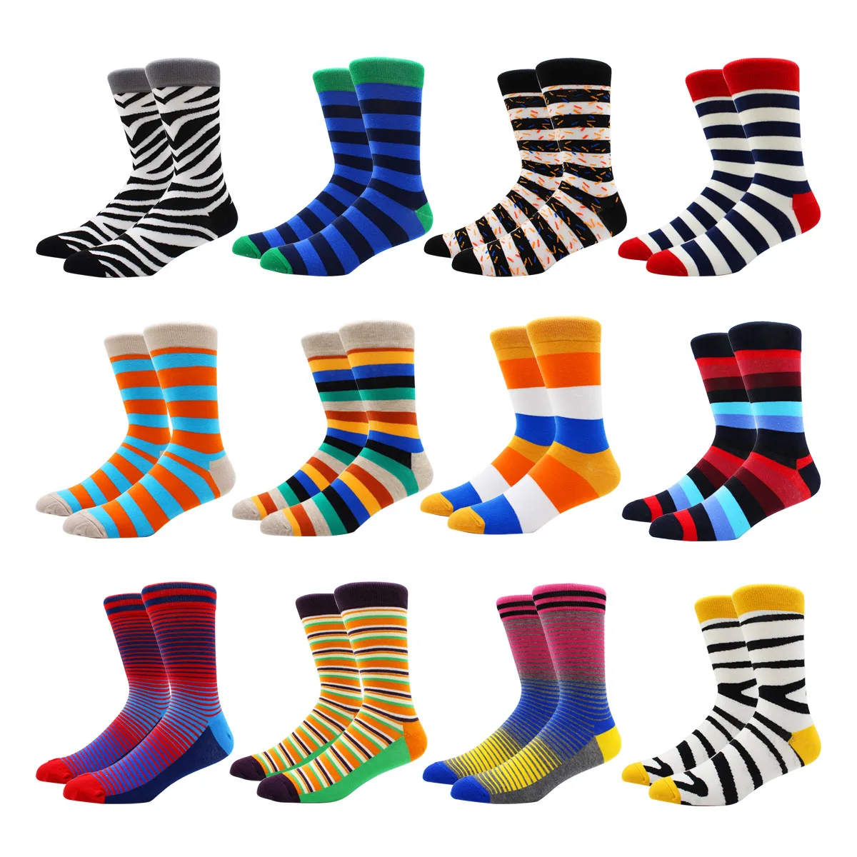 

Носки мужские из чесаного хлопка яркие, 6-12 пар