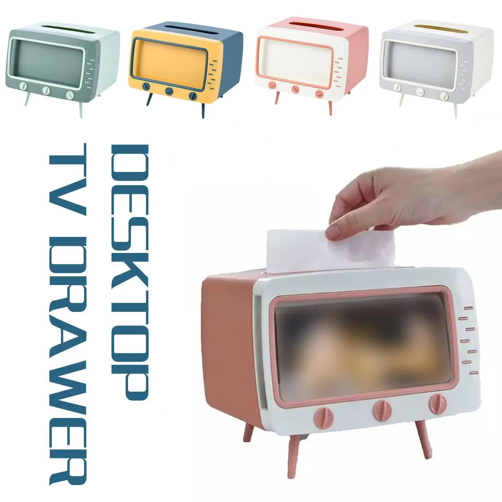 

Креативная многофункциональная коробка для салфеток, настольный ретро-держатель для телевизора, коробка для телефона в стиле ретро с ящико...