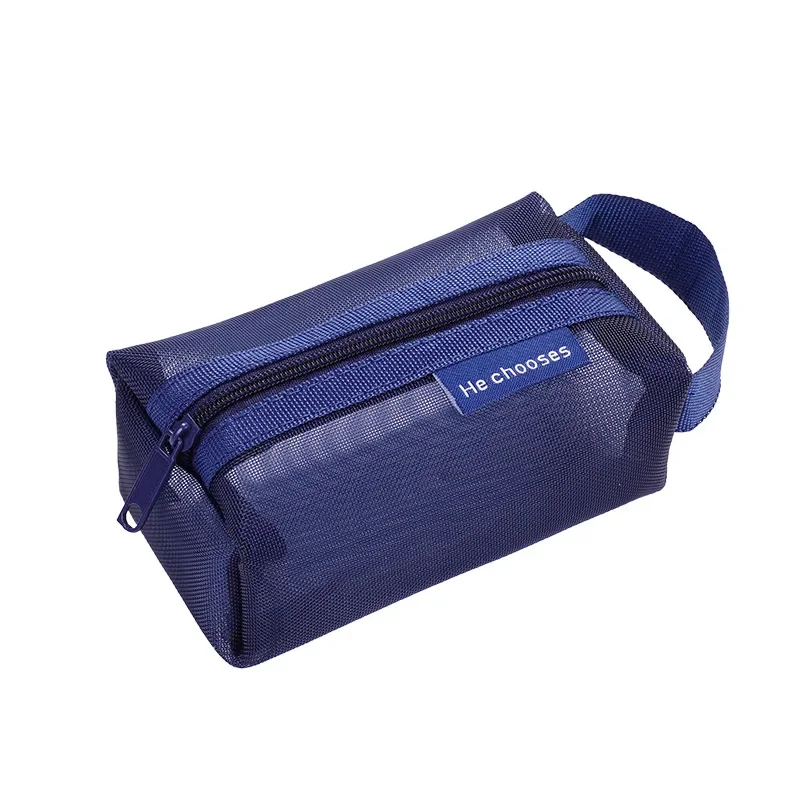 Простая нейлоновая квадратная сумка-тоут косметички сетчатый Кошелек для монет