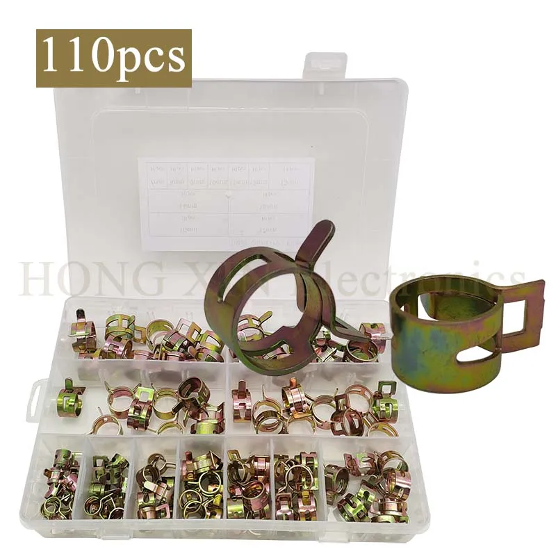 

110 шт. пружинный зажим для шланга, вакуумный зажим, пружинный зажим типа, экшн-зажим для топливного вакуумного шланга, трубный зажим для низкого давления, зажимы для воздуха