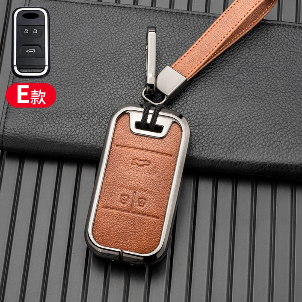 

Leather Car Remote Key Fob Cover Case Holder Protector for Chery Arrizo Tiggo 3 5X 4 8 Glx 7 2019 2020 2021 2022 Accessories