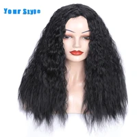 24 long wig synthetic yaki straight hair wig kinky straight wig for women afro kinky curly wig ombre blue brown purple