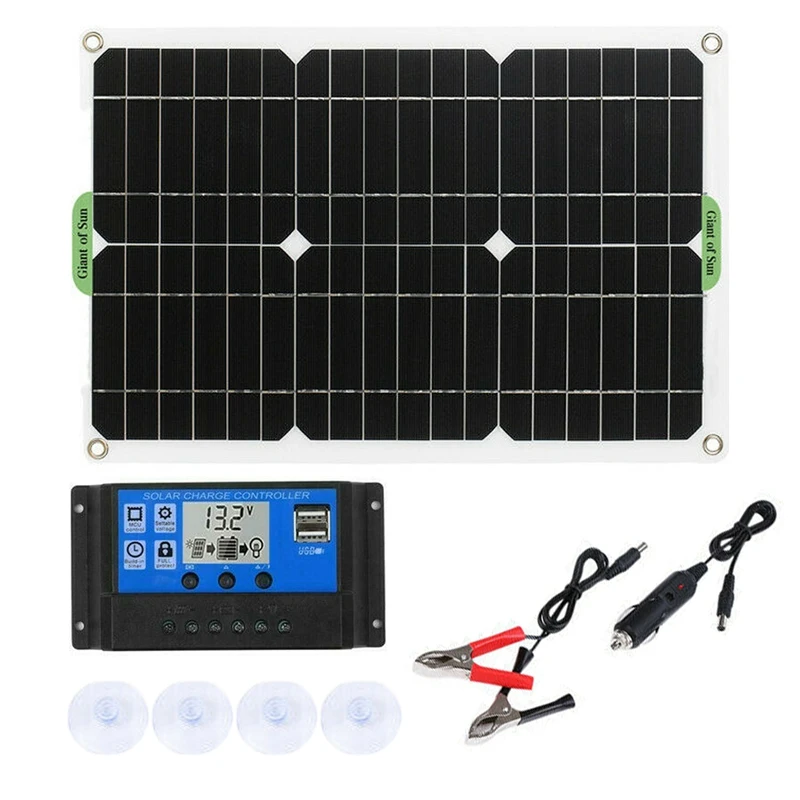 

180W Solar Panel Kit 12V Charger With Controller For Caravan Boat RV
