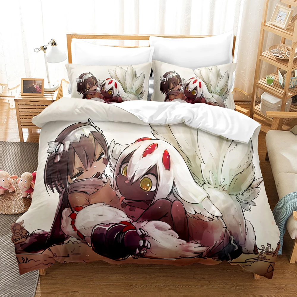 

Bedding Set Quilt Cover Twin Full Queen King Size With Pillowcases Bed Set Aldult Kid Bedroom Decor Gift Anime Made in Abyss