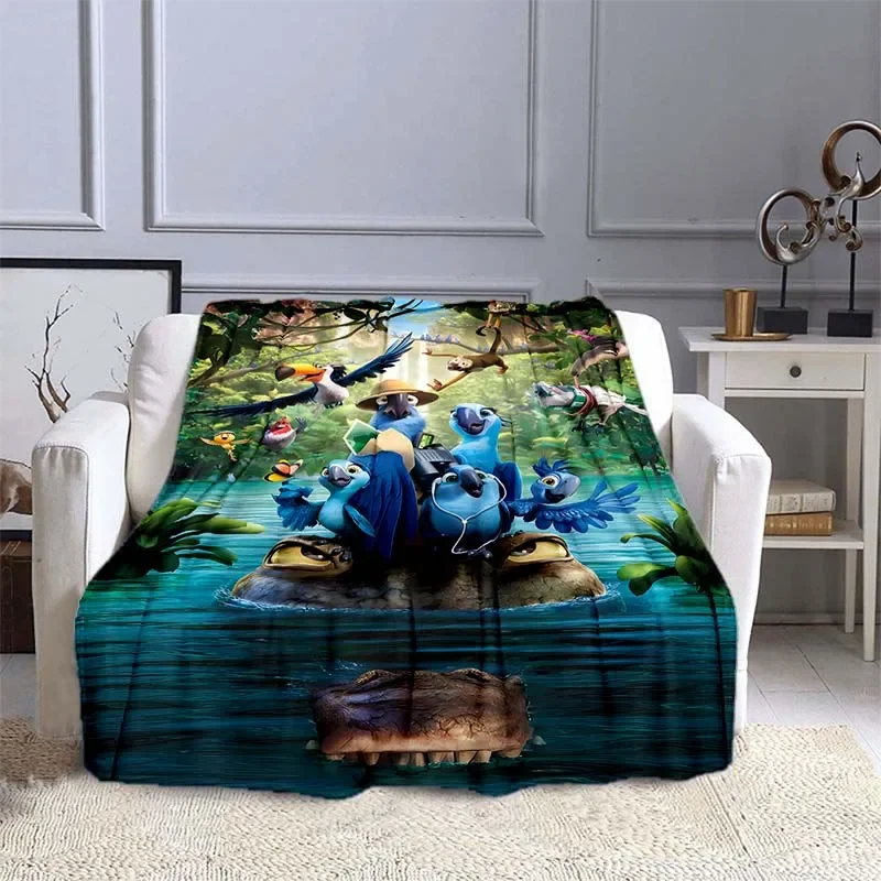 Микрофибра одеяло с принтом попугай MINISO