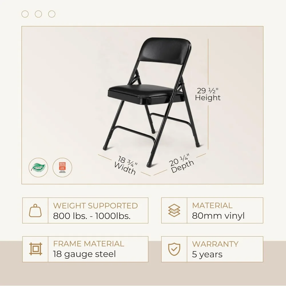 (4 шт.) складной стул с мягкой подкладкой черный цвет