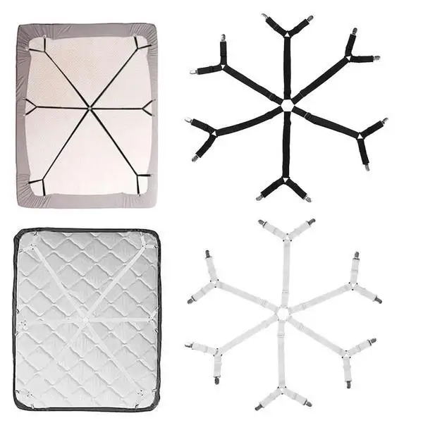 

1 X 6 Side Sheet Clip Adjustable Triangle Elastic Sling Clip Grip Fastener For Sheet Mattress Cover Blanket Sofa Cushion Elastic