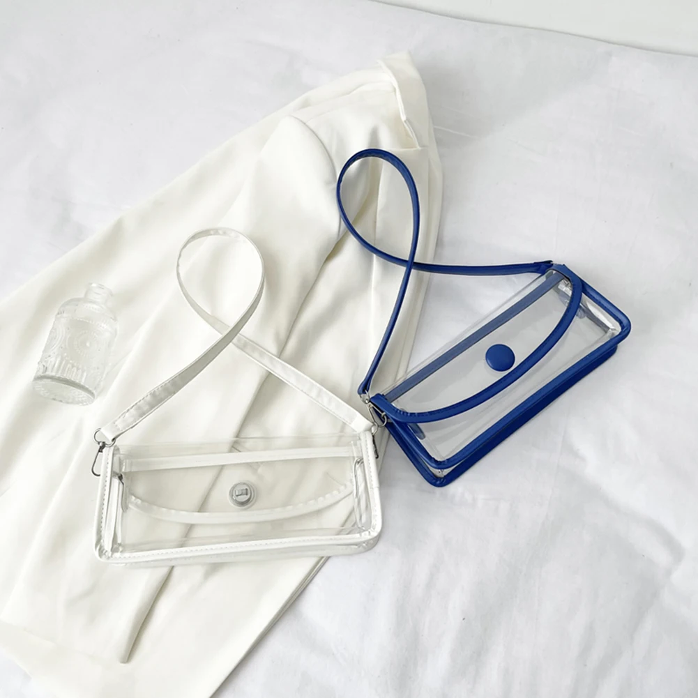 

Fashion Transparent Ladies Messenger Bag Multicolor Fashion Trend Shoulder Bag PVC Casual Messenger Pack Elder Gift