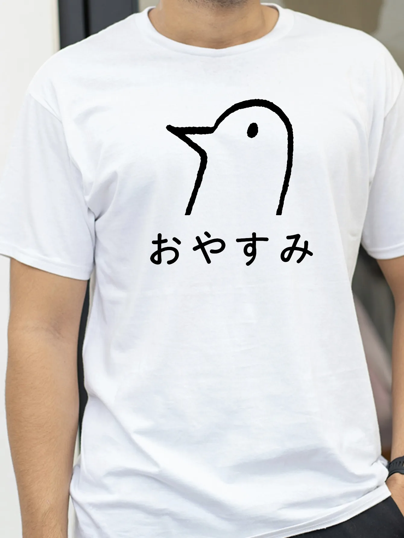 Фото Футболка с графическим рисунком Penguin Punpun Onodera Manga Ink Art, модная дышащая футболка унисекс с короткими рукавами, летняя футболка с круглым вырезом №1