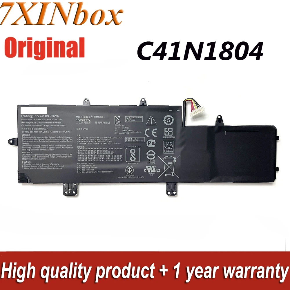 

7XINbox 15.4V 70Wh 4550mAh C41N1804 Original Laptop Battery For ASUS ZenBook Pro 14 UX450FD UX450FD-1A UX450FDX UX480FD Series