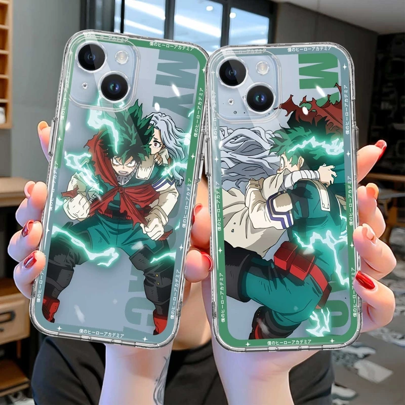 

For Apple iPhone XR 14 Pro Max 12 13 11 Mini X XS 12mini 13mini Luxury Funda Case My Hero Academia Midoriya