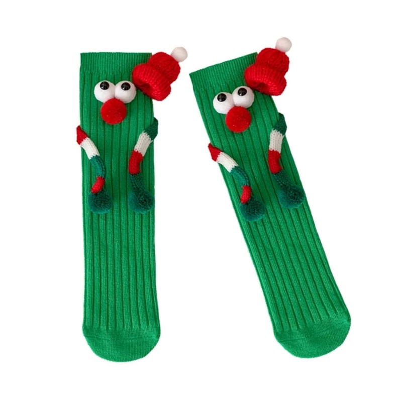 Симпатичные рождественские чулки с большими глазами детские магнитные носки