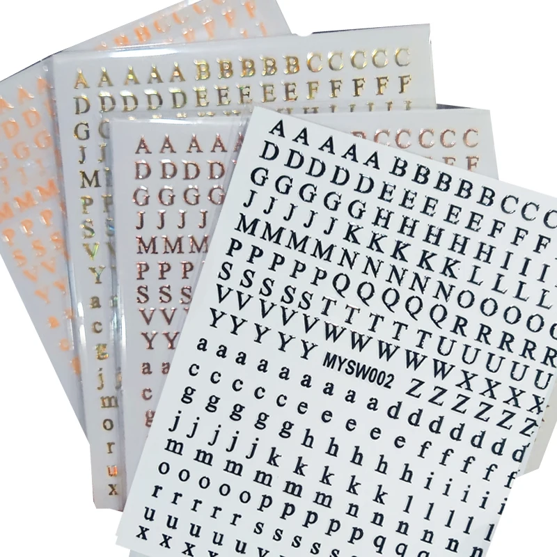 

3D цифры, Английский алфавит, наклейки для ногтевого дизайна, самодельные наклейки для маникюра с буквами, золотые и серебряные цветные слова, слайдер, декор для ногтевого дизайна