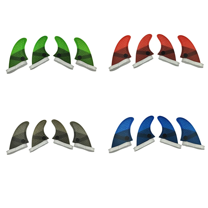 Double Tabs2 Surfboard Fin UK2.1 Quad Fin Set Surf Board Fin 4 Colors Honeycomb Surf Fin For Surfing Accessories Prancha de Surf