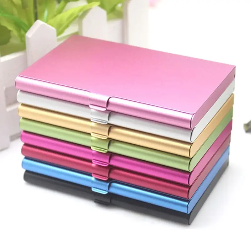 

Creative Business Card Case Stainless Steel Aluminum Holder Metal Box Cover Credit Men Business Card Holder Card Metal Wallet