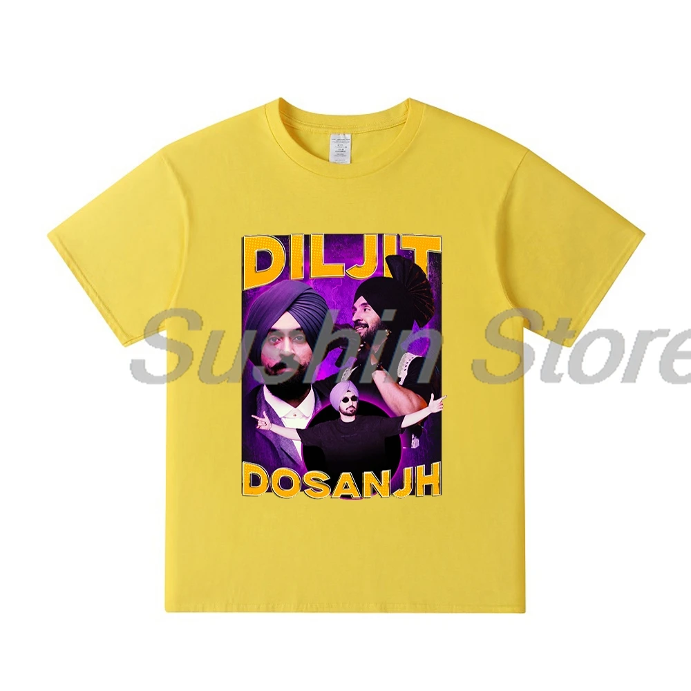 Diljit Dosanjh Винтажная Футболка 2024 Dil-Luminati Tour футболка с круглым вырезом и коротким