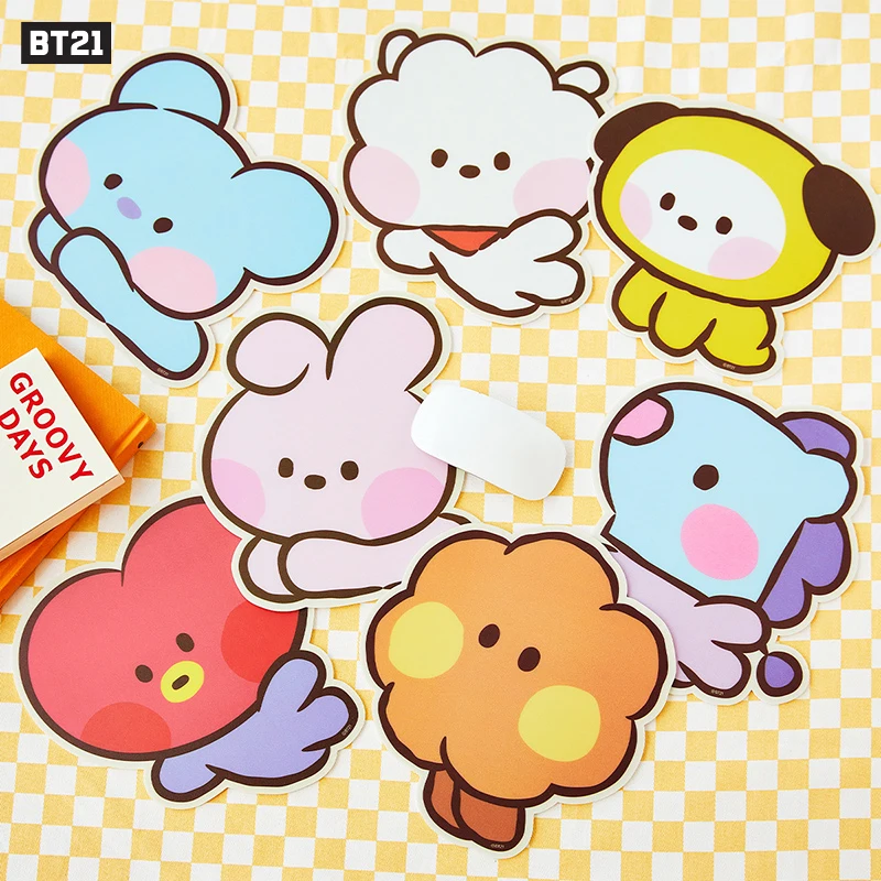 Подлинный Bt21 мини коврик для мыши Bts милый мультяшный ТАТА чимми Cooky Shooky Rj ПК