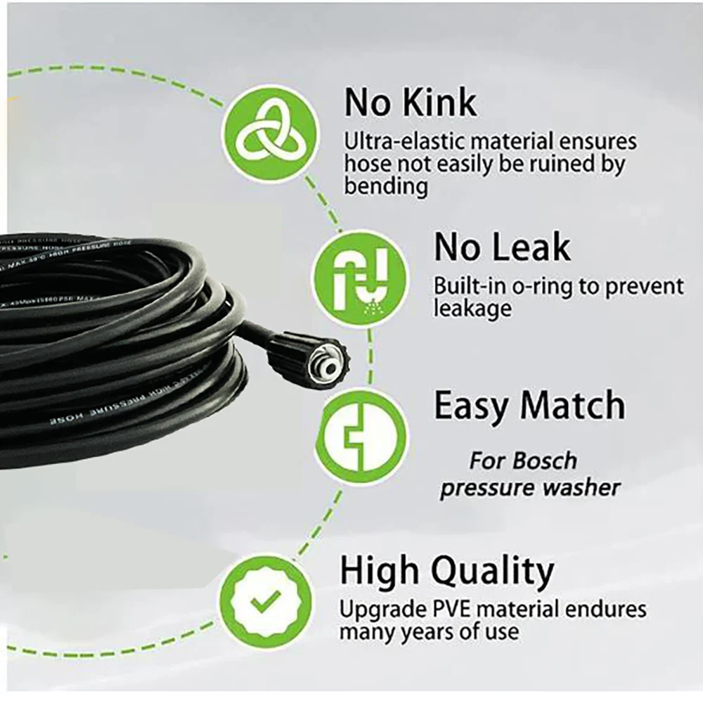 Черный шланг для мойки высокого давления 5800PSI удлинитель шланга используется