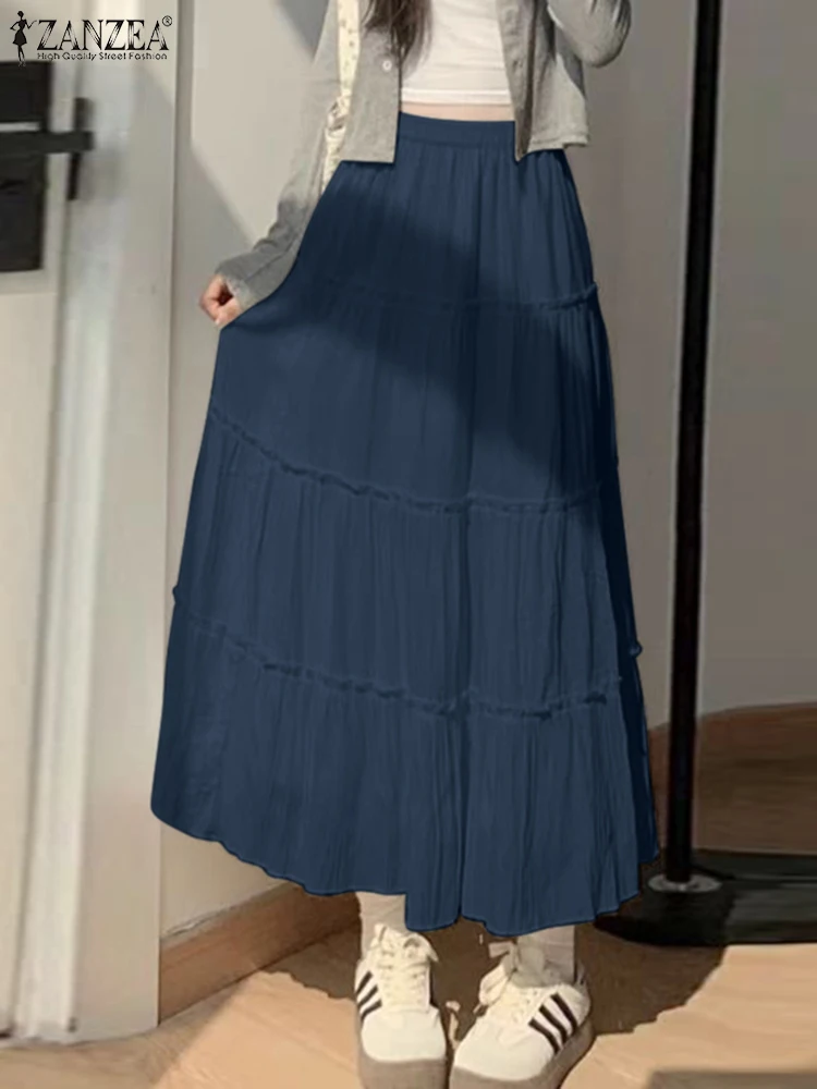 Женские многослойные длинные юбки модные однотонные для торта ZANZEA праздничные