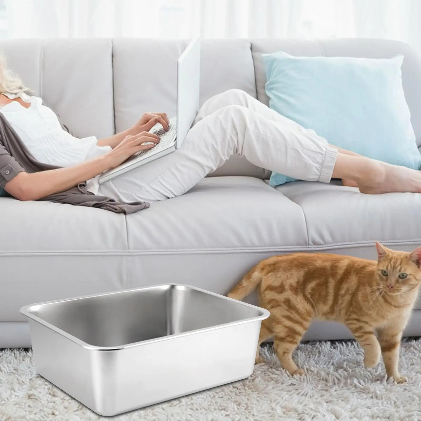 Smooth Surface And Easy To Clean Durable Multipurpose Rounded Corners Kitten Potty Pan