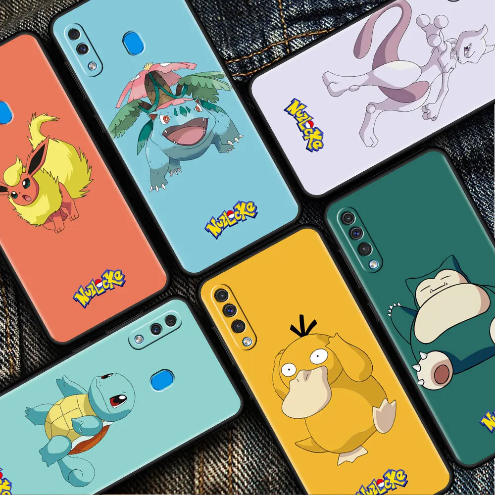 

Case For Samsung Galaxy A52 A50 A03 A02s A02 A10 A20e A20s A70 A40 A30 M52 M31 S7 Black Soft Funda Cover Cute Duck Bulbasaur