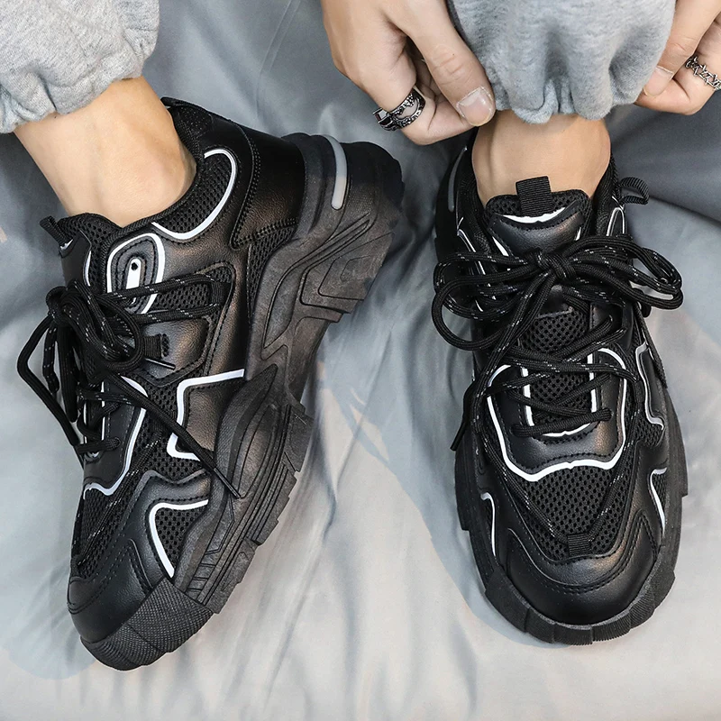 Мужские кроссовки на платформе повседневная спортивная обувь для ходьбы дышащие