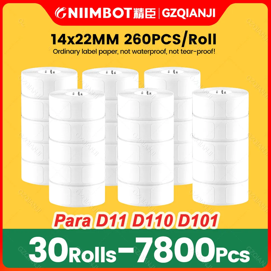 Niimbot D110 D11 Printing Label Paper D101 Pure Color Price Tag Note Food Date Self-Adhesive for Thermal Label Printer Machine