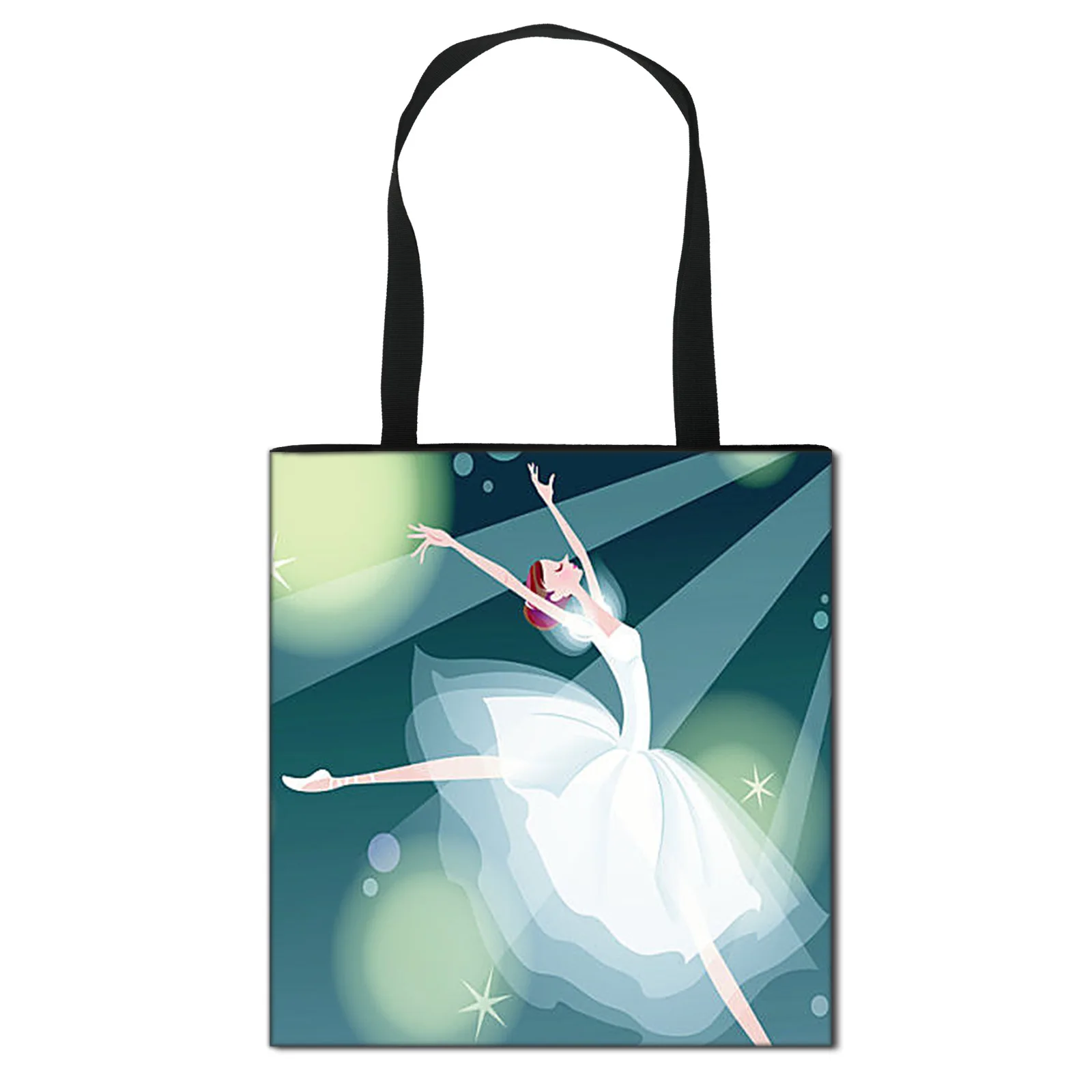 

DICHOS Chinese style Women's Canvas Handbags elegant ballet large capacity Shoulder Bag Eco Reusable retro Shopping Bag