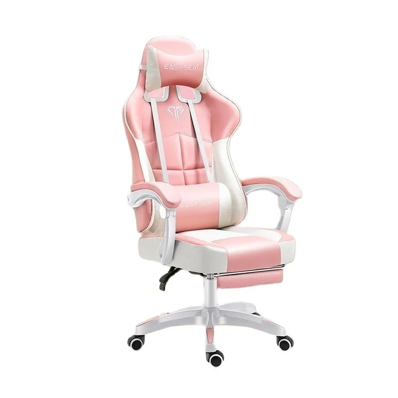 

Новинка 2023, розовое компьютерное кресло для девушек, для офиса, дома, спальни, с подъемником, вращающийся игровой якорь, для живой игры, с откидывающейся планкой