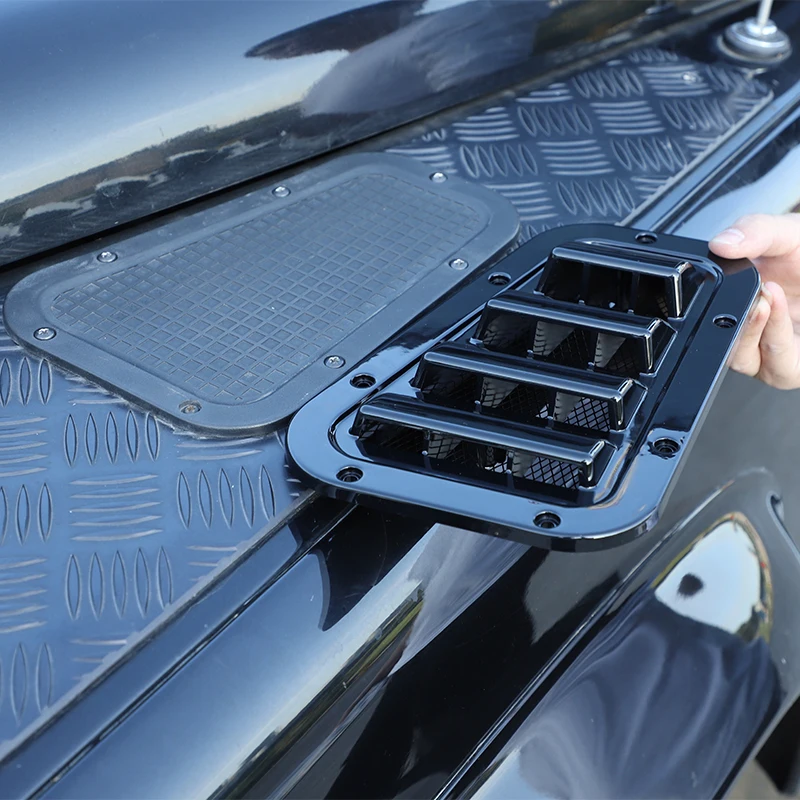 

For Land Rover Defender 90 110 130 2004-2019 Car Front Bonnet Vents Hood side trim cover air flow intake scoop vent snow cover