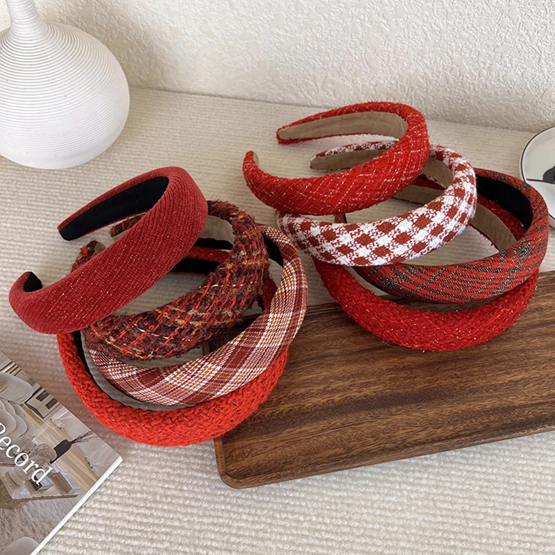 

Christmas Woolen Knitting Tweed Hair Hoop Thick Sponge Head Hoop NewYear Hairband Hair Hair Accessories Handmade DIY Hair Clasp