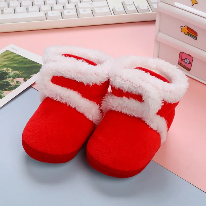 Ботинки теплые плюшевые для новорожденных на возраст 0-15 месяцев