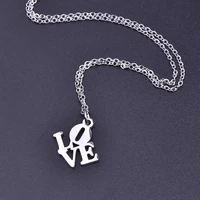 letter love charm pendant necklace chain around neck stainless steel necklaces for women men fashion jewelry valentines day gift