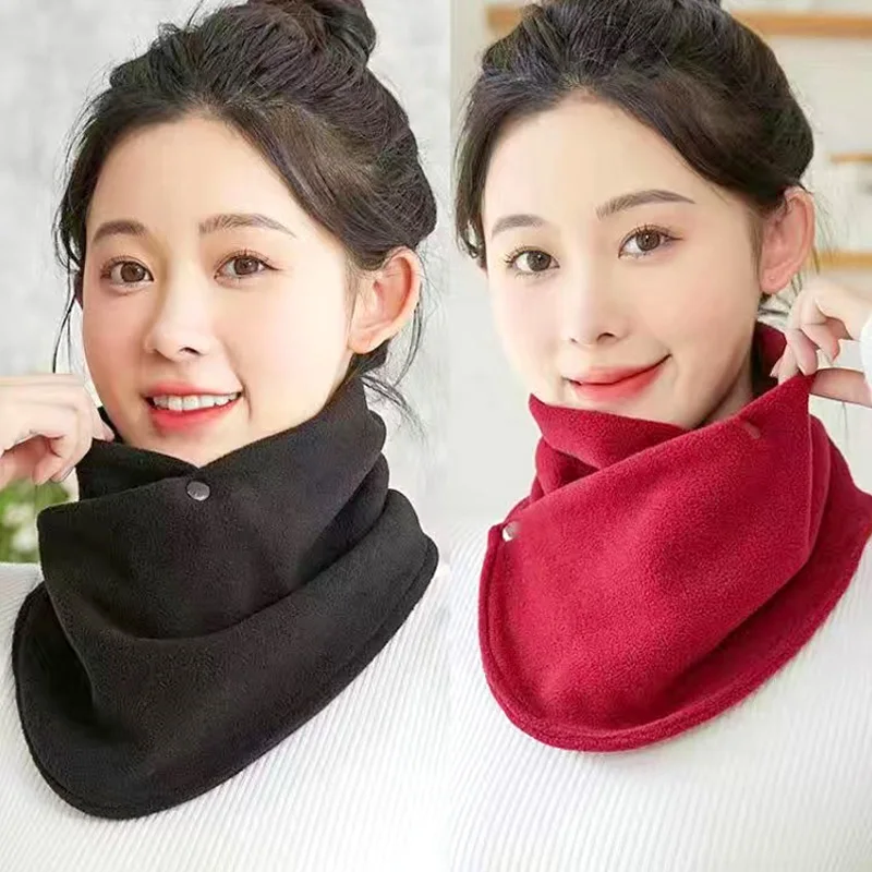 

New Women Elastic Neckerchief Windproof False Collar Warmth Neck Guard Fleece Neck Scarf Thickened Winter Fashion Soft