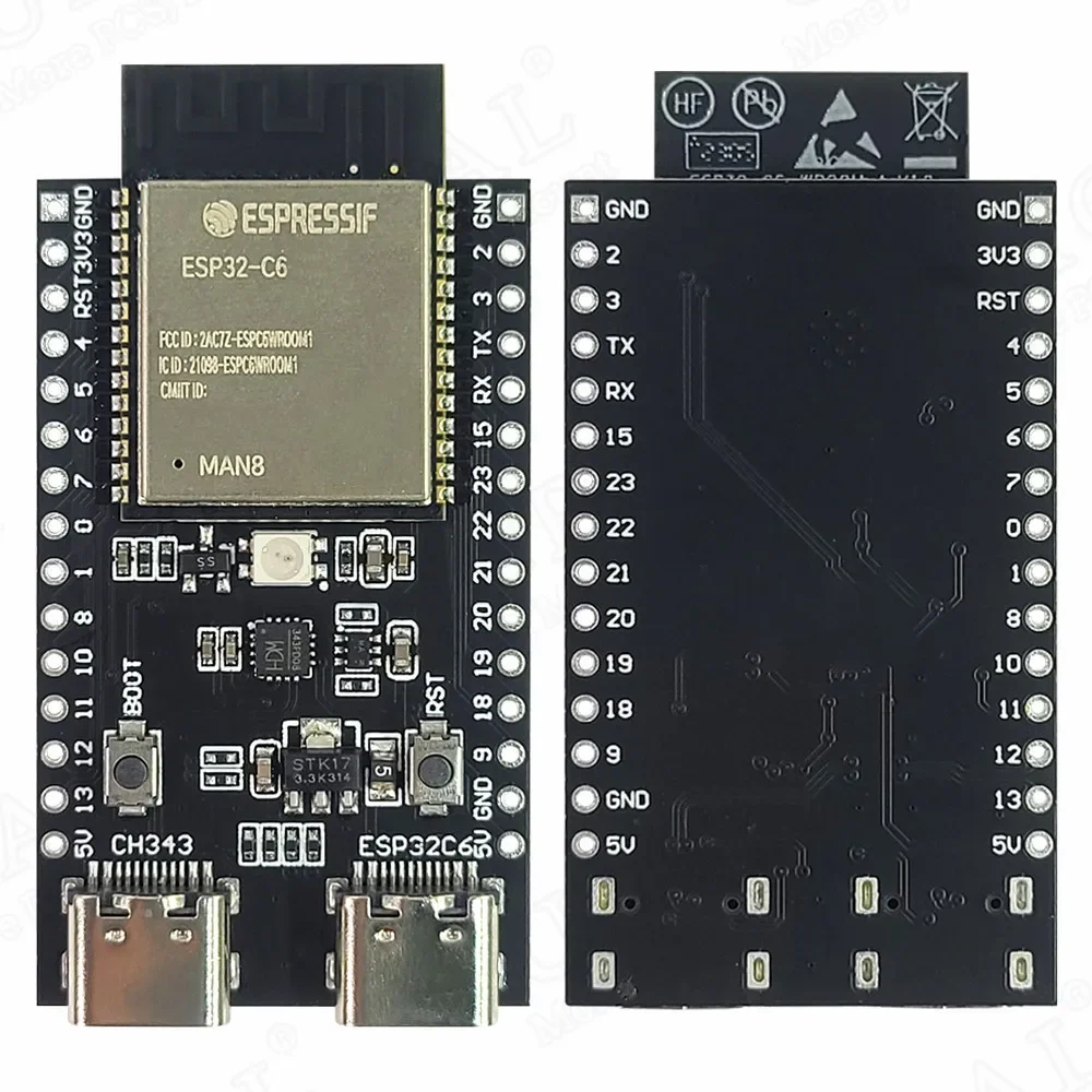 Плата разработки модуля Wi-Fi 6 для Linux Win 160 МГц RISC-V 4 МБ 8 МБ флэш-памяти Интернета вещей Type-C ESP32-C6WROOM1 ESP32 C6 (art.: 3920cbab078a3) - 3920cbab078a3