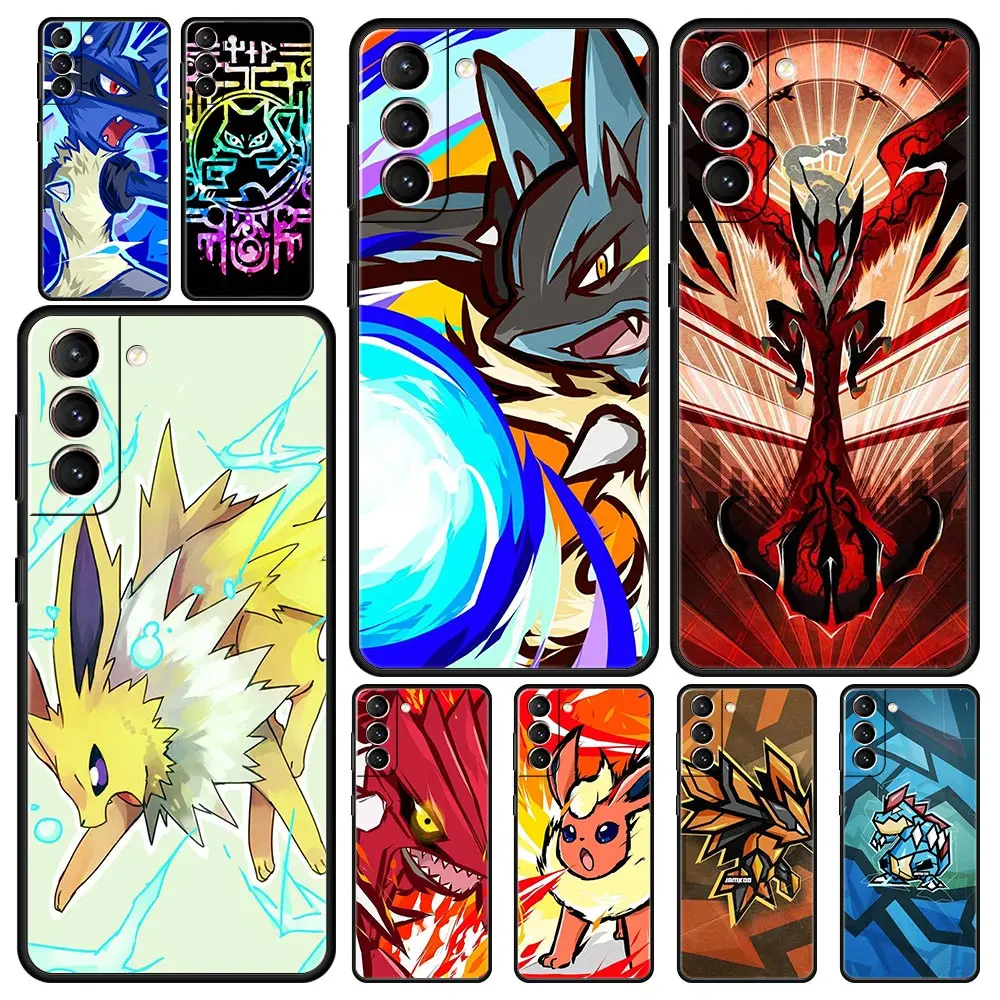 

Bandai Pokemon Phone Case For Samsung Galaxy S22 S20 FE S21 Ultra 5G S9 S8 S10 Plus S10E Note 10 Lite 20 Silicone Black Cover