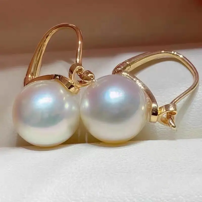 Goorgeous 9-10mm South Sea Round White Pearl Earring 925s