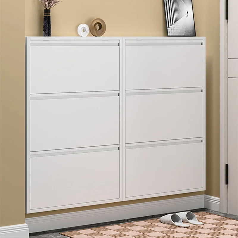 

Slim Wall Shoe Rack Loft Cabinet Shoes Organizers Cabinet Wooden Multilayer Scarpiera Salvaspazio Hallway Furniture FYH XG005