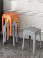 Plastic Stool Household Thickened Living Room Dining Table Adult High Bench Fashion Square Stool Modern Minimalist Plastic Chair