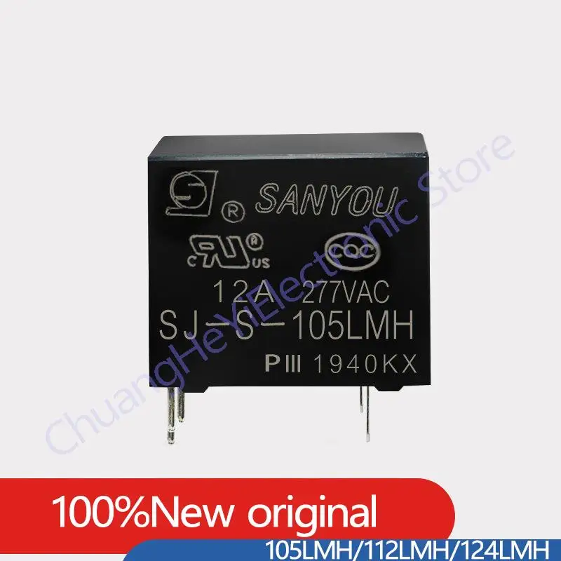 

5Pcs/lot SANYOU relay SJ-S-105LMH 5VDC SJ-S-112LMH 12VDC SJ-S-124LMH 24VDC 4PIN 12A 5V 12V 24V Sensitive relay