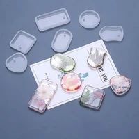 diy keychain silicone mold pendant crystal epoxy resin mold round rectangle love mould jewelry making casting mould