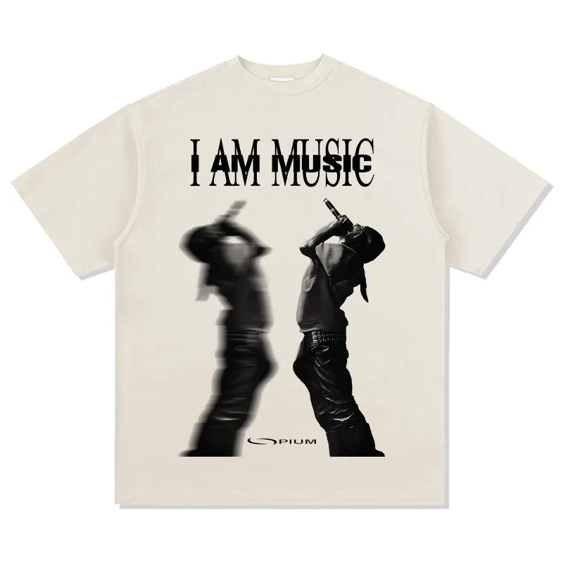 Фото 2026 Playboi Carti Футболка с короткими рукавами I AM MUSIC YVL High Street Hip Hop из хлопка TX1577 №4
