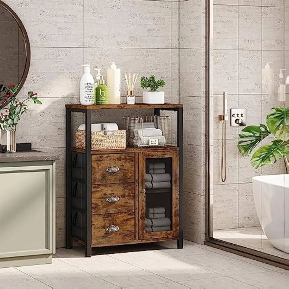 Шкаф для хранения органайзер с 3 съемными ящиками и 1 дверью промышленный