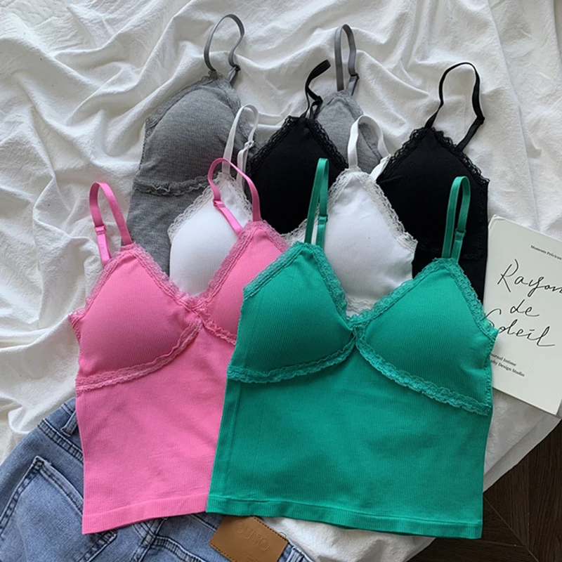 

HELIAR женские кружевные топы с v-образным вырезом, облегающие сексуальные топы на бретелях для девочек, повседневные универсальные Простые Топы, однотонные ребристые Топы