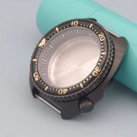 mod matte black turtles 6105 6309 watch case fit 7s26 nh35 nh36 movement sapphire glass resin bezel insert watch case
