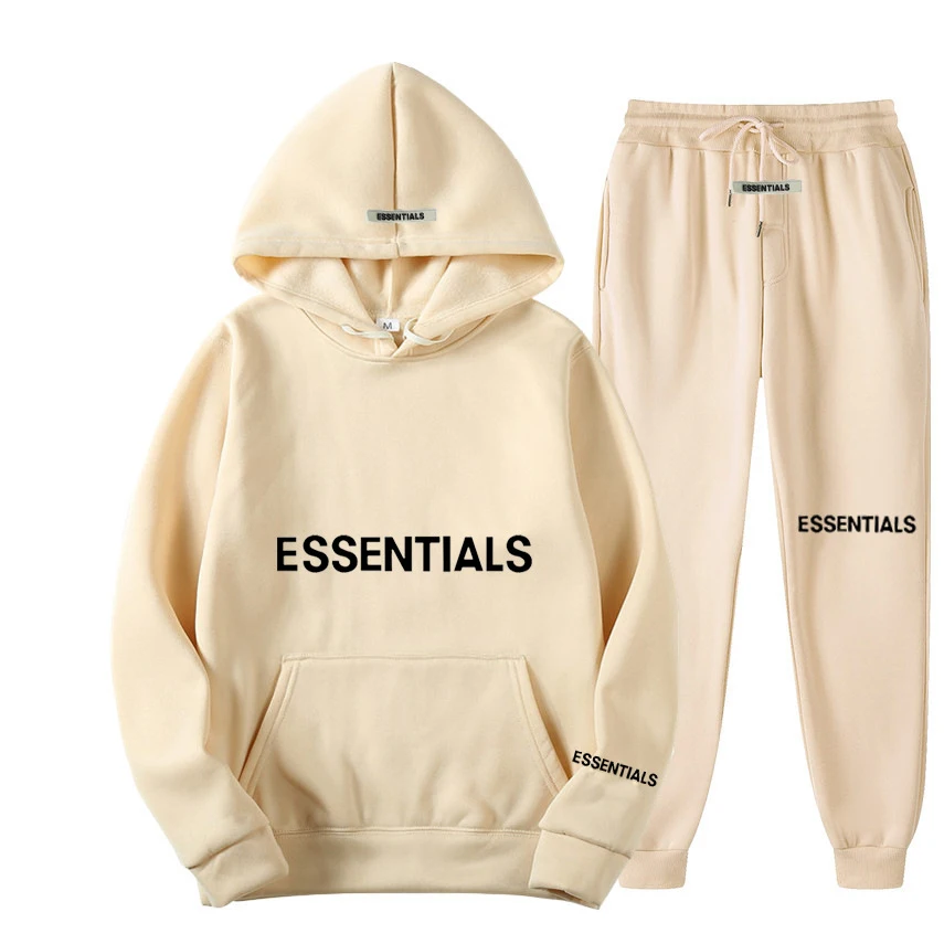 

Essentials Hoodie Set for Men Women's Sportswear ESSENTIALS Tracksuit Suits Oversize Hoodies Harajuku Hip Hop Streetwear clothin