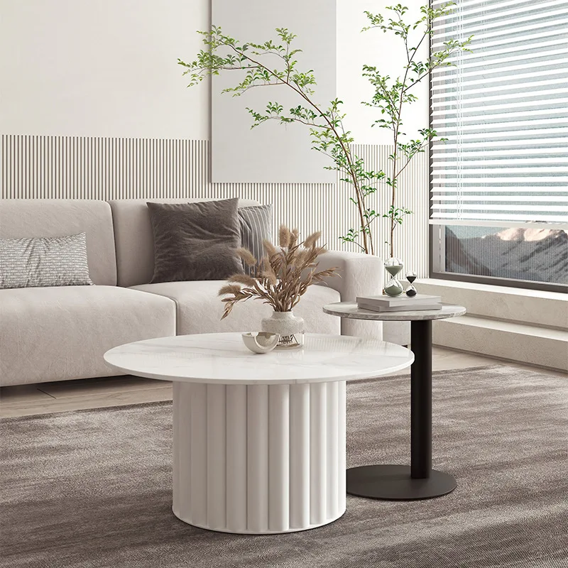 

Home Slate Coffee Table Combination Nordic Minimalist Modern Living Room Flower Few Small Apartment Marble Light Luxury Style