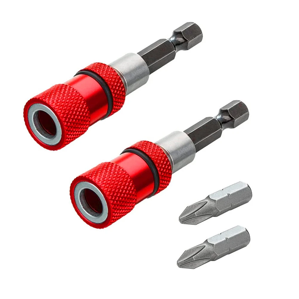 

2pc Adjustable Screw Depth Screwdriver Bit Holder Bar Extension With 2pcs PH2 Screw Driver Bits For 1/4" Shank Dirver Bit