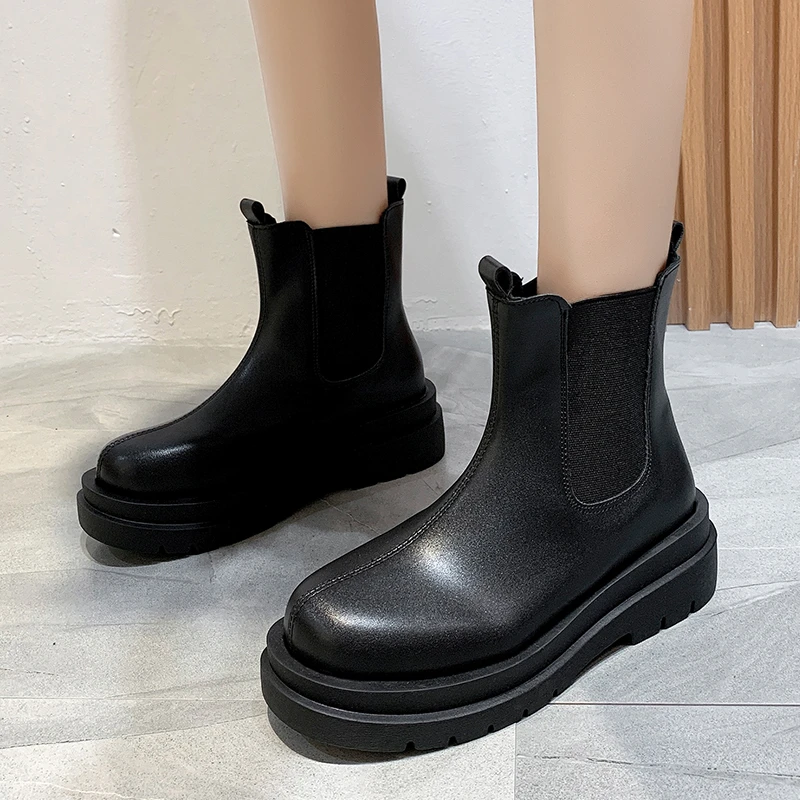 

Fashion Round Toe Women's Boots 2022 New Spring and Autumn Sleeve Short Boots Women's Popular Chelsea Boots Women's Trend
